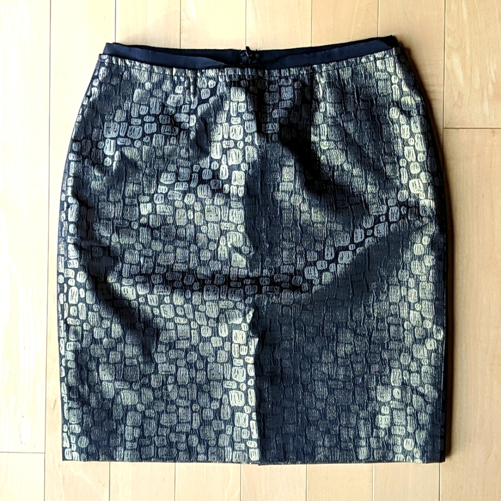 Loft metallic gold pencil skirt
